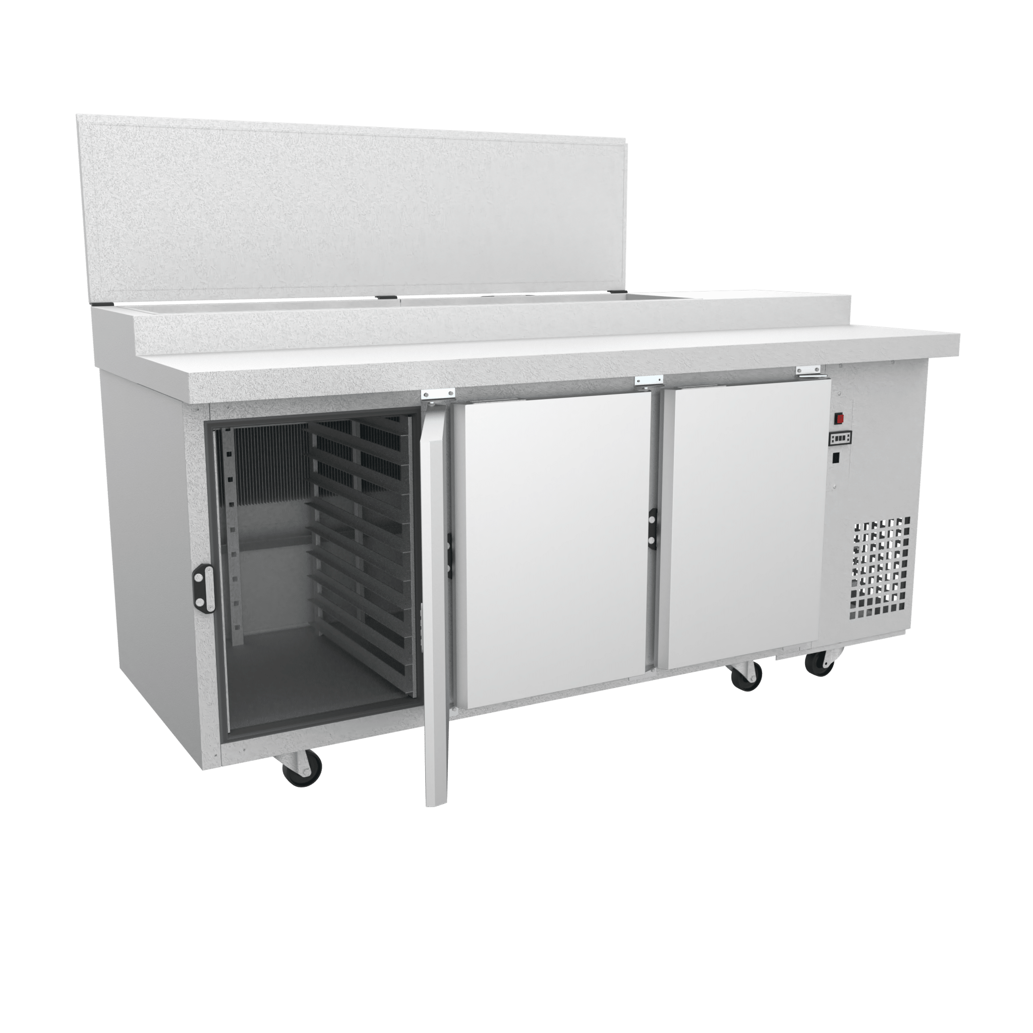 Static snacking workstation incorporated condensing unit BE3PSL GN1 3